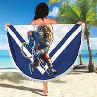 Custom Finland Ice Hockey Lion Mascot Beach Blanket Sporty Style Come on Leijonat