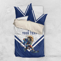 Custom Finland Ice Hockey Lion Mascot Bedding Set Sporty Style Come on Leijonat