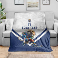 Custom Finland Ice Hockey Lion Mascot Blanket Sporty Style Come on Leijonat