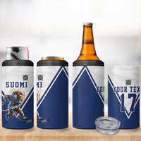 Custom Finland Ice Hockey Lion Mascot 4 in 1 Can Cooler Tumbler Sporty Style Come on Leijonat