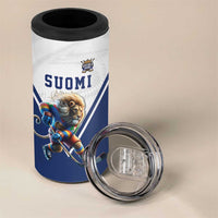 Custom Finland Ice Hockey Lion Mascot 4 in 1 Can Cooler Tumbler Sporty Style Come on Leijonat