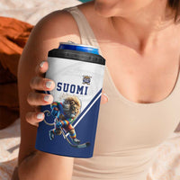 Custom Finland Ice Hockey Lion Mascot 4 in 1 Can Cooler Tumbler Sporty Style Come on Leijonat