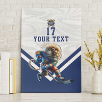 Custom Finland Ice Hockey Lion Mascot Canvas Wall Art Sporty Style Come on Leijonat