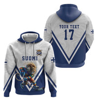 Custom Finland Ice Hockey Lion Mascot Hoodie Sporty Style Come on Leijonat