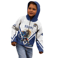 Custom Finland Ice Hockey Lion Mascot Kid Hoodie Sporty Style Come on Leijonat