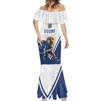 Custom Finland Ice Hockey Lion Mascot Mermaid Dress Sporty Style Come on Leijonat