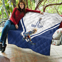 Custom Finland Ice Hockey Lion Mascot Quilt Sporty Style Come on Leijonat