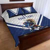Custom Finland Ice Hockey Lion Mascot Quilt Bed Set Sporty Style Come on Leijonat