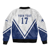 Custom Finland Ice Hockey Lion Mascot Sleeve Zip Bomber Jacket Sporty Style Come on Leijonat