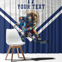 Custom Finland Ice Hockey Lion Mascot Window Curtain Sporty Style Come on Leijonat