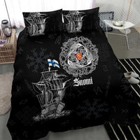Finland Vikings Culture Bedding Set Suomi Viking Ships