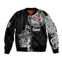 Finland Vikings Culture Bomber Jacket Suomi Viking Ships