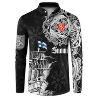 Finland Vikings Culture Button Sweatshirt Suomi Viking Ships
