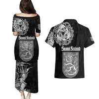Finland Vikings Culture Couples Matching Puletasi and Hawaiian Shirt Suomi Viking Ships