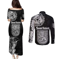 Finland Vikings Culture Couples Matching Puletasi and Long Sleeve Button Shirt Suomi Viking Ships