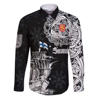Finland Vikings Culture Family Matching Long Sleeve Bodycon Dress and Hawaiian Shirt Suomi Viking Ships