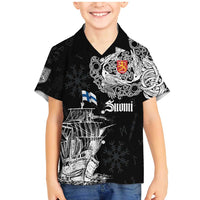 Finland Vikings Culture Family Matching Mermaid Dress and Hawaiian Shirt Suomi Viking Ships