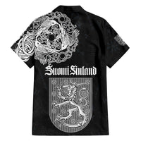 Finland Vikings Culture Family Matching Off The Shoulder Long Sleeve Dress and Hawaiian Shirt Suomi Viking Ships
