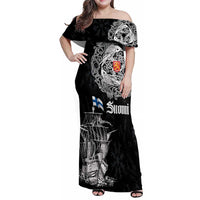 Finland Vikings Culture Family Matching Off Shoulder Maxi Dress and Hawaiian Shirt Suomi Viking Ships