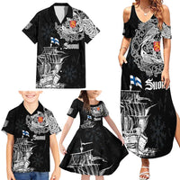 Finland Vikings Culture Family Matching Summer Maxi Dress and Hawaiian Shirt Suomi Viking Ships