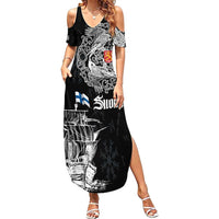 Finland Vikings Culture Family Matching Summer Maxi Dress and Hawaiian Shirt Suomi Viking Ships