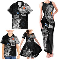 Finland Vikings Culture Family Matching Tank Maxi Dress and Hawaiian Shirt Suomi Viking Ships