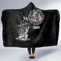 Finland Vikings Culture Hooded Blanket Suomi Viking Ships