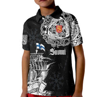 Finland Vikings Culture Kid Polo Shirt Suomi Viking Ships