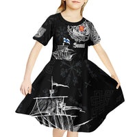 Finland Vikings Culture Kid Short Sleeve Dress Suomi Viking Ships