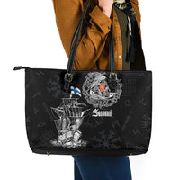 Finland Vikings Culture Leather Tote Bag Suomi Viking Ships