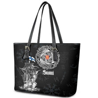 Finland Vikings Culture Leather Tote Bag Suomi Viking Ships