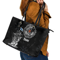 Finland Vikings Culture Leather Tote Bag Suomi Viking Ships