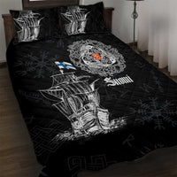Finland Vikings Culture Quilt Bed Set Suomi Viking Ships
