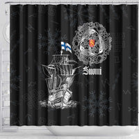 Finland Vikings Culture Shower Curtain Suomi Viking Ships