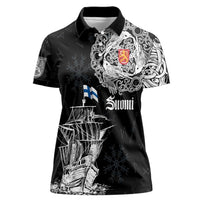 Finland Vikings Culture Women Polo Shirt Suomi Viking Ships