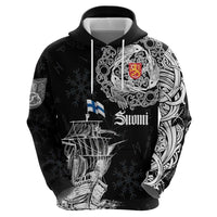 Finland Vikings Culture Zip Hoodie Suomi Viking Ships