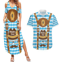 Germany Oktoberfest Couples Matching Summer Maxi Dress and Hawaiian Shirt Lederhosen Costume