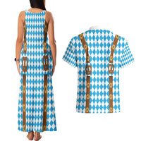 Germany Oktoberfest Couples Matching Tank Maxi Dress and Hawaiian Shirt Lederhosen Costume