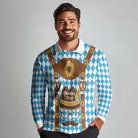 Germany Oktoberfest Long Sleeve Polo Shirt Lederhosen Costume