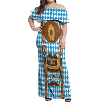 Germany Oktoberfest Off Shoulder Maxi Dress Lederhosen Costume