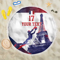 Custom France Basketball Beach Blanket Eiffel Tower Sporty Style