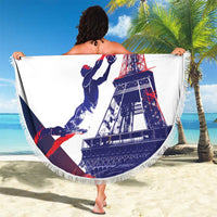 Custom France Basketball Beach Blanket Eiffel Tower Sporty Style