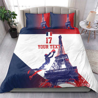 Custom France Basketball Bedding Set Eiffel Tower Sporty Style