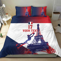 Custom France Basketball Bedding Set Eiffel Tower Sporty Style