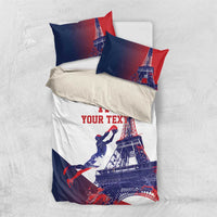 Custom France Basketball Bedding Set Eiffel Tower Sporty Style