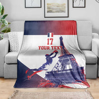 Custom France Basketball Blanket Eiffel Tower Sporty Style