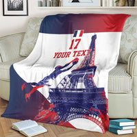 Custom France Basketball Blanket Eiffel Tower Sporty Style