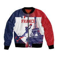 Custom France Basketball Bomber Jacket Eiffel Tower Sporty Style