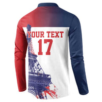 Custom France Basketball Button Sweatshirt Eiffel Tower Sporty Style