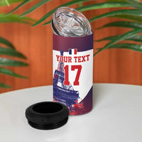 Custom France Basketball 4 in 1 Can Cooler Tumbler Eiffel Tower Sporty Style